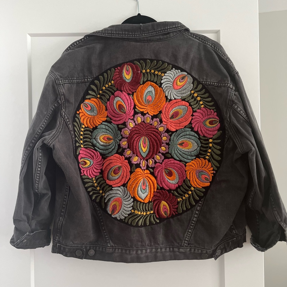 Free People embroidered denim jacket